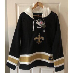 NWT NFL New Orleans Saints Hockey Style Hoodie Size Medium
